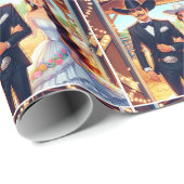 Westerne Cowboy Cowgirl bruiloft Cadeaupapier (Rol Hoek)