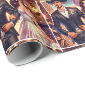 Westerne Cowboy Cowgirl bruiloft Cadeaupapier (Rol Hoek)