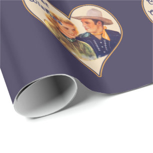 Westerne Cowboy Cowgirl Couple Best Wishes Cadeaupapier
