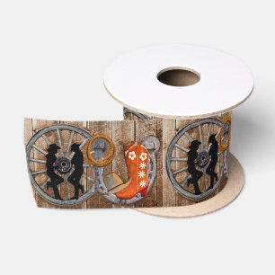 Westerne Cowboy Cowgirl Hoefijzer Wagon Wiel Lint