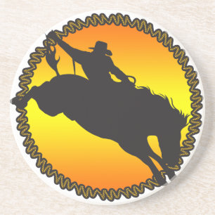 Westerne Cowboy Cowgirl Horse Barn Rodeo Onderzett Zandsteen Onderzetter