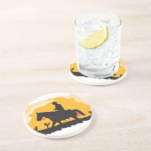 Westerne Cowboy Cowgirl Horse Barn Rodeo Onderzett Zandsteen Onderzetter (Zijkant)