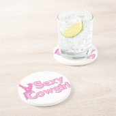 Westerne Cowboy Cowgirl Horse Barn Rodeo Onderzett Zandsteen Onderzetter (Zijkant)