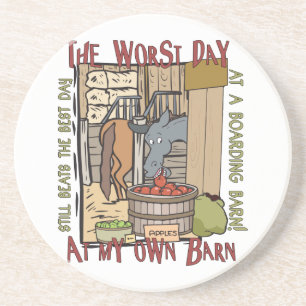 Westerne Cowboy Cowgirl Horse Barn Rodeo Onderzett Zandsteen Onderzetter