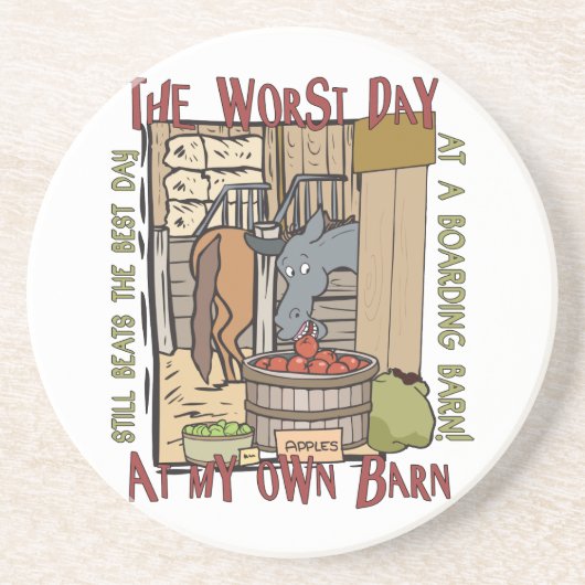 Westerne Cowboy Cowgirl Horse Barn Rodeo Onderzett Zandsteen Onderzetter (Voorkant)