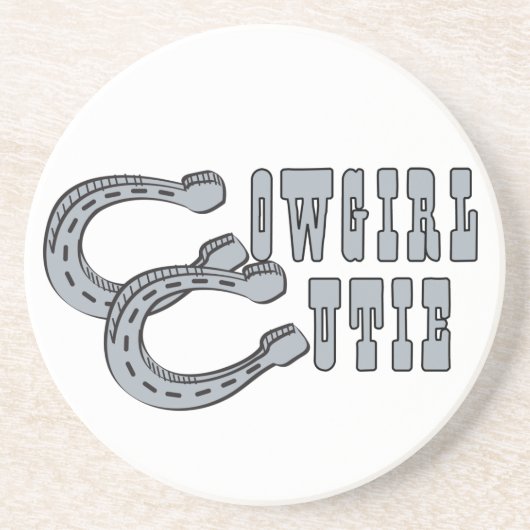 Westerne Cowboy Cowgirl Horse Barn Rodeo Onderzett Zandsteen Onderzetter (Voorkant)