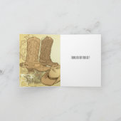 Westerne cowboy cowgirl laarzen dank je wel bedankkaart (Binnen)