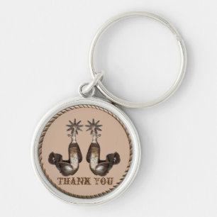 Westerne Cowboy Cowgirl Spurs met Rope Border Sleutelhanger