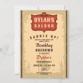 Westerne Cowboy Funny Birthday Rustic Soirée Kaart (Voorkant)