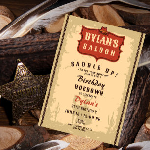 Westerne Cowboy Funny Birthday Rustic Soirée Kaart