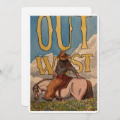 Westerne cowboy handgetekende briefpapier Kaart (Voorkant / Achterkant)