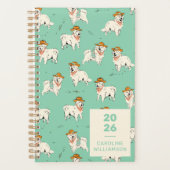 Westerne Cowboy Hondenhond Hound Groen gepersonali Planner (Voorkant)