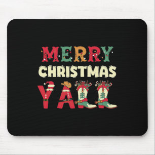 Westerne Cowboy Howdy Merry Christmas Yall Cowgirl Muismat