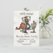 Westerne Cowboy Howdy-Ween Party Halloween Kaart (Staand voorkant)