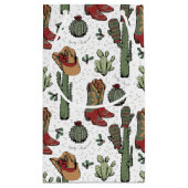 Westerne Cowboy Kerst Rood en Groen Klein Cadeauzakje (Achterkant)