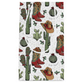 Westerne Cowboy Kerst Rood en Groen Klein Cadeauzakje (Voorkant)