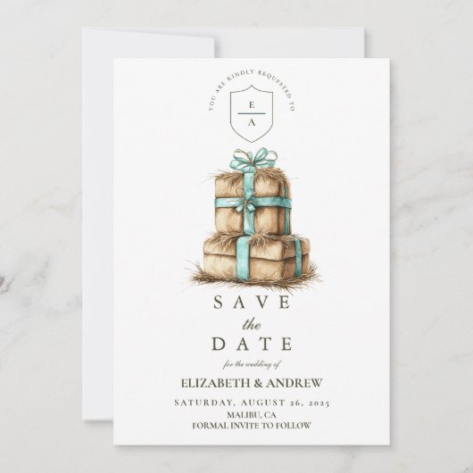 Westerne Cowboy kerstbruiloft Save The Date (Voorkant)