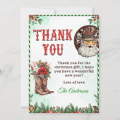 Westerne Cowboy Kerstfeest Bedankkaart (Voorkant)