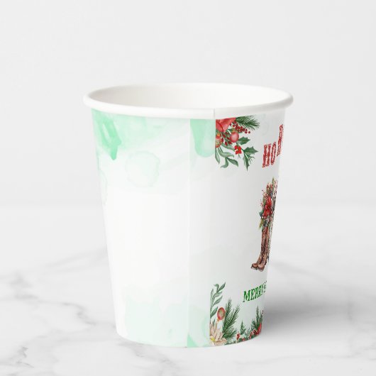 Westerne Cowboy Kerstfeest Papieren Bekers (Rechts)