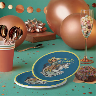  Westerne Cowboy Kind Horse Rope Birthday Papieren Bordje