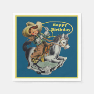Westerne Cowboy Kind Horse Rope Birthday Servet