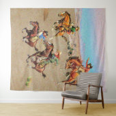  Westerne Cowboy-Kinderen op paarden Wandkleed (In Situ (horizontaal))