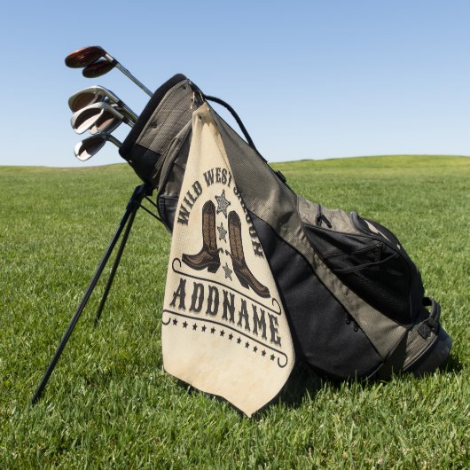 Westerne Cowboy laarzen ADD NAAM Sheriff Spurs Sal Golfhanddoek (Groen)