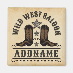 Westerne Cowboy laarzen ADD NAAM Sheriff Spurs Sal Magneet