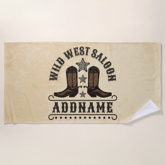 Westerne Cowboy laarzen ADD NAAM Sheriff Spurs Sal Strandlaken (Voorkant)