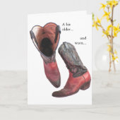 Westerne Cowboy laarzen Vaderdag Kaart (Gele Bloem)