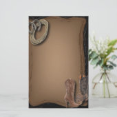 westerne cowboy laarzen voor bruiloft briefpapier (Staand voorkant)