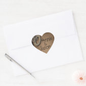 westerne cowboy laarzen voor bruiloft hart sticker (Envelop)