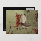 westerne cowboy laarzen voor bruiloft uitnodiging briefkaart (Voorkant / Achterkant)