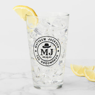Westerne Cowboy Logo Monogram Groomsmen Glas