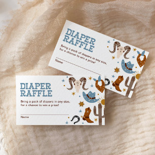 Westerne Cowboy Luier Raffle Rodeo Baby shower Informatiekaartje