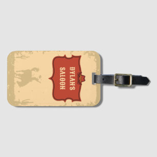 Westerne Cowboy Monogram Rustieke Naam Saloon Bagagelabel