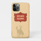 Westerne Cowboy Monogram Rustieke Naam Saloon Case-Mate iPhone Case (Achterkant)