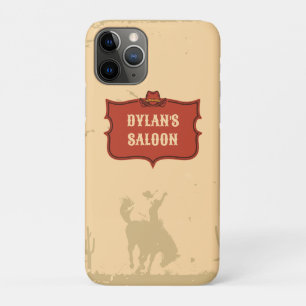 Westerne Cowboy Monogram Rustieke Naam Saloon iPhone 11 Pro Hoesje