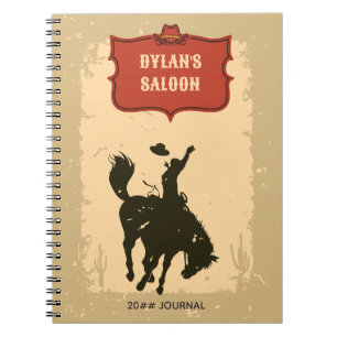 Westerne Cowboy Monogram Rustieke Naam Saloon Notitieboek