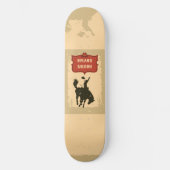 Westerne Cowboy Monogram Rustieke Naam Saloon Skateboard (Voorkant)