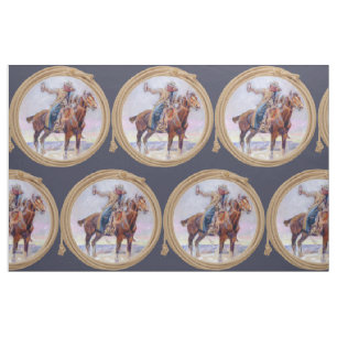 Westerne cowboy op paardenracehoek, 9-inch² Stof