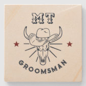 Westerne Cowboy Ox Skull Best Man Groomsmen Stenen Onderzetter (Voorkant)