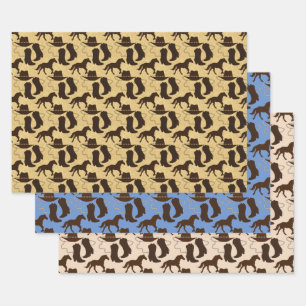 Westerne Cowboy Pet Boots Horse Inpakpapier Vel