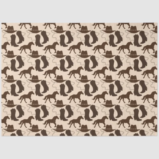 Westerne Cowboy Pet Boots Horse Tissuepapier (Voorkant)