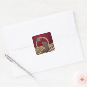 Westerne Cowboy Pet Boots Rope en Star Vierkante Sticker (Envelop)