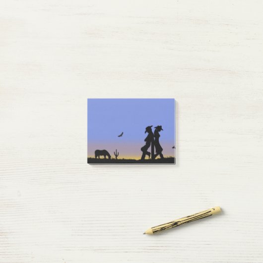 Westerne Cowboy Post-it® Notes (Op bureau)