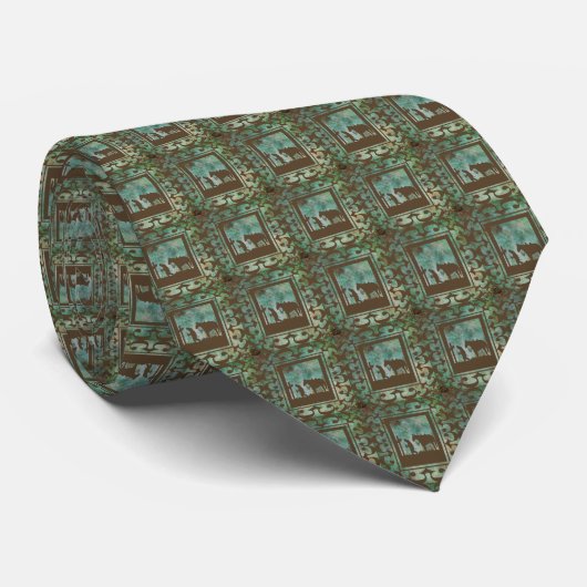 Westerne Cowboy Prayer Mannen Necktie Stropdas (Opgerold)