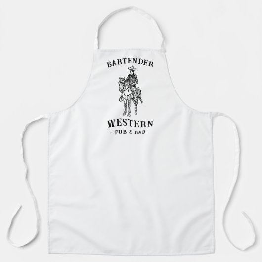 Westerne Cowboy Pub & Bar Custom Bartender Schort (Voorkant)