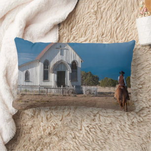Westerne cowboy Riding Horse to Church Kussen