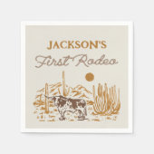 Westerne Cowboy Rodeo 1e verjaardag servetten (Voorkant)